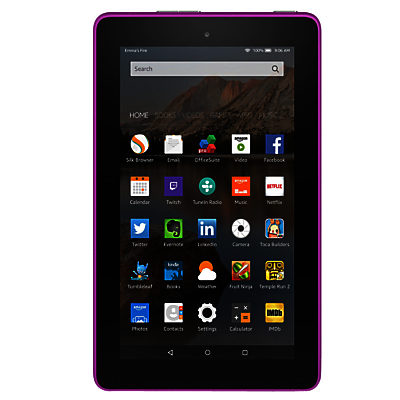 New Amazon Fire 7 Tablet, Quad-core, Fire OS, 7, Wi-Fi, 16GB Magenta